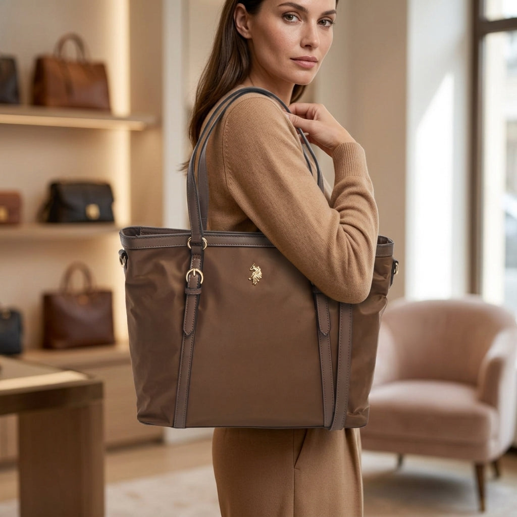 U.S. Polo Assn. Brown Houston Tote Bag