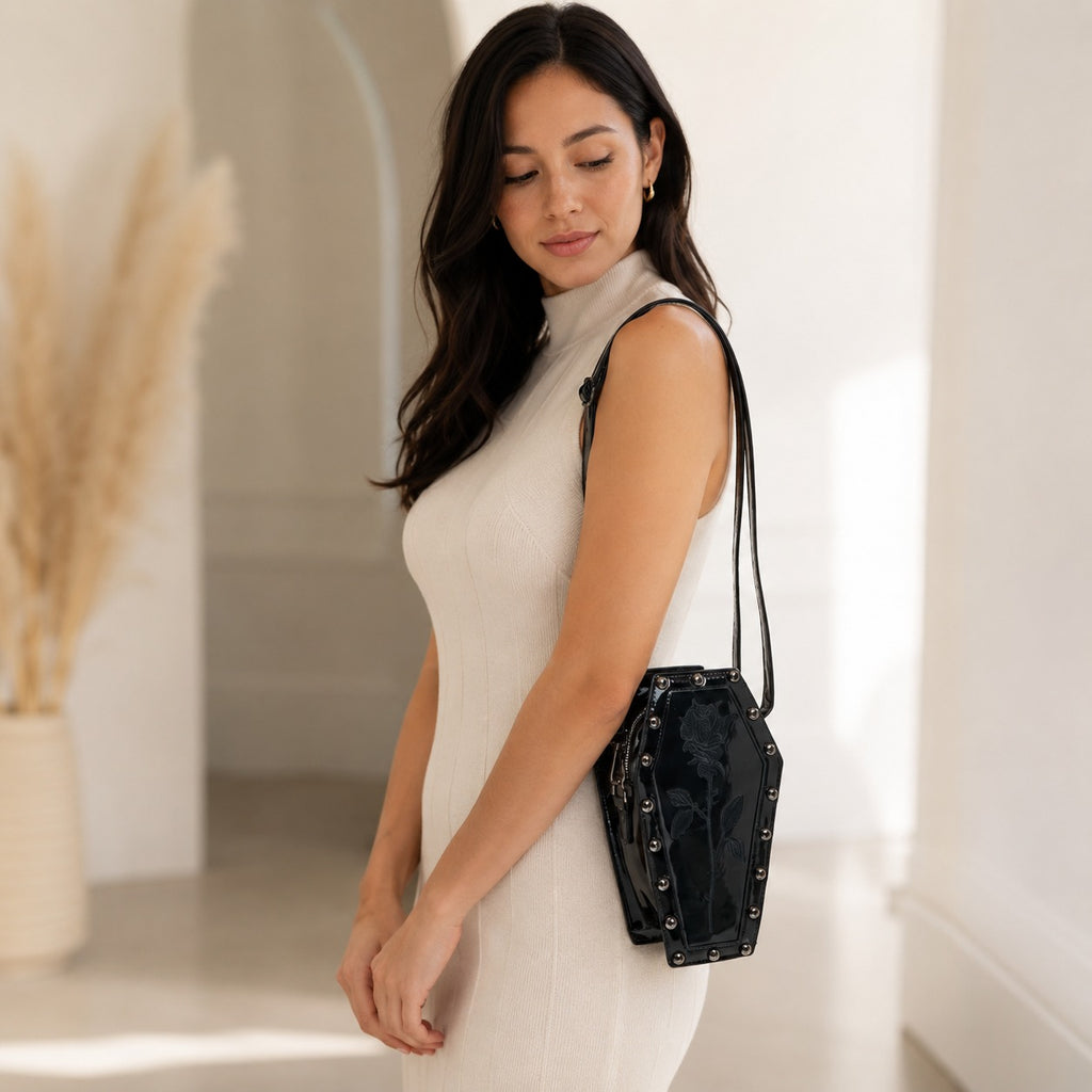 Skinnydip Black Coffin Cross Body Bag