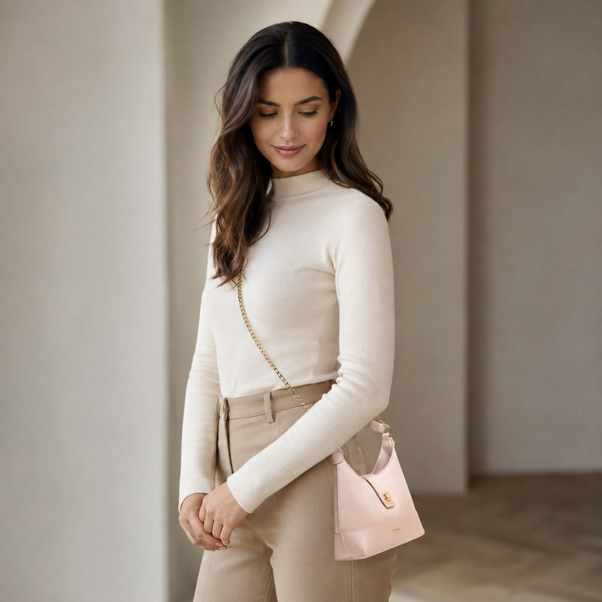 Dune London Pink Diddydoey Shoulder Bag, Gold Chain
