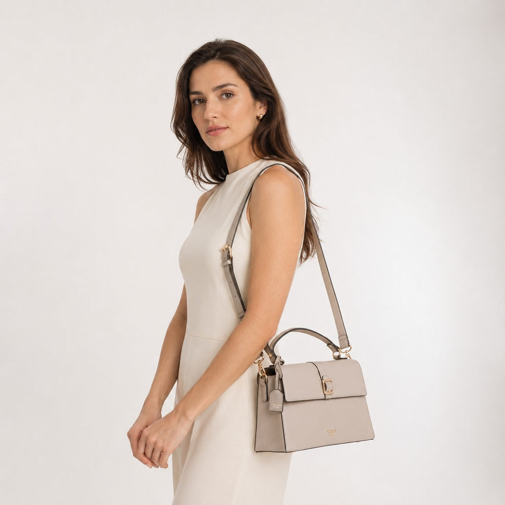 Dune London Grey Discuss Structured Satchel Handbag