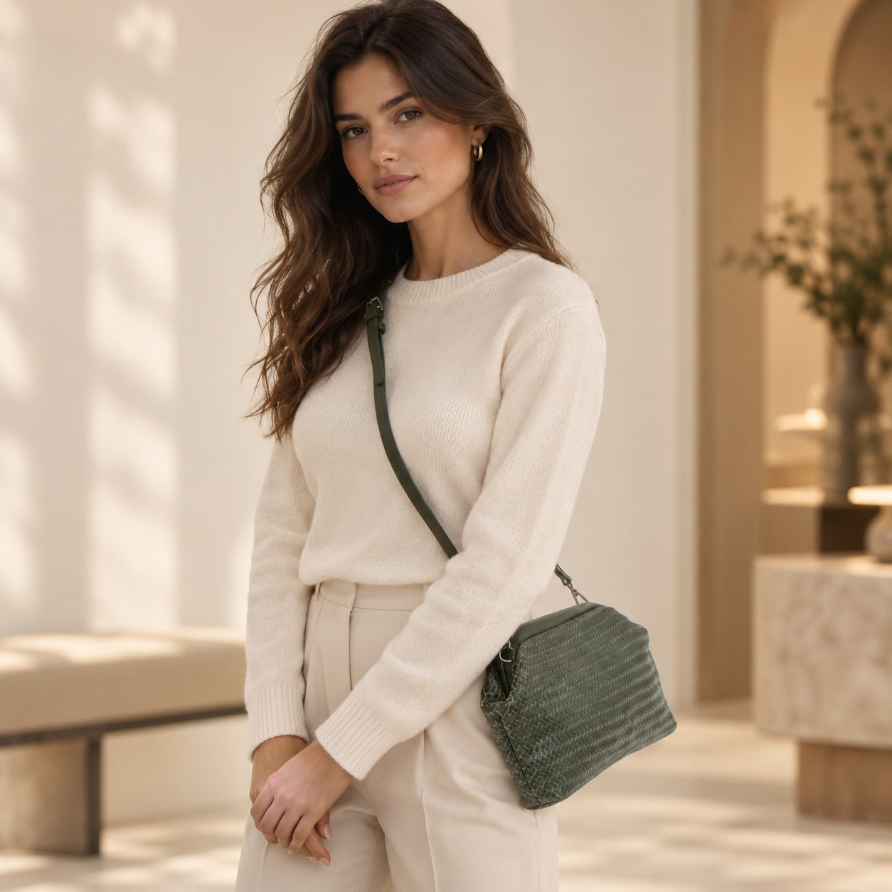 Rehard Leather Cross Body Bag