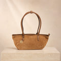 Silviano Brown Suede Shoulder Bag