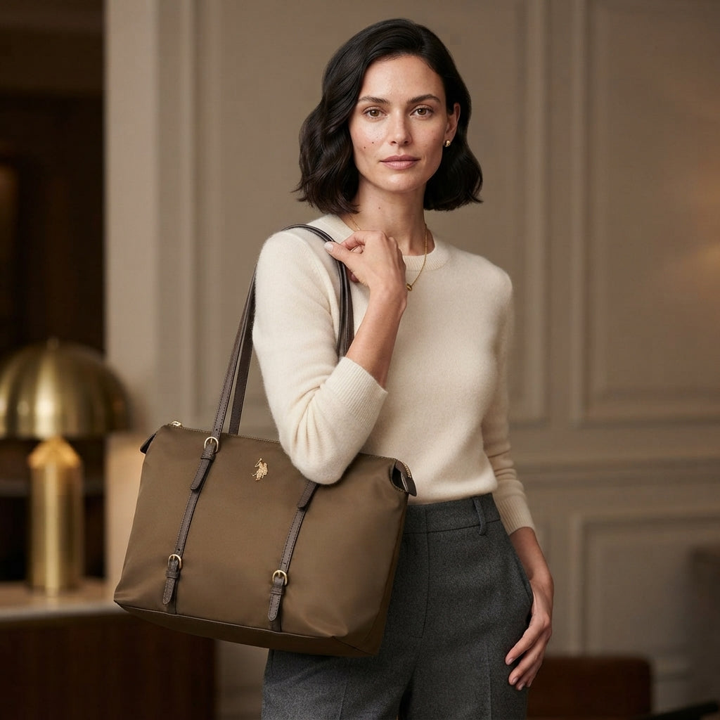 U.S. Polo Assn. Brown Tote Bag