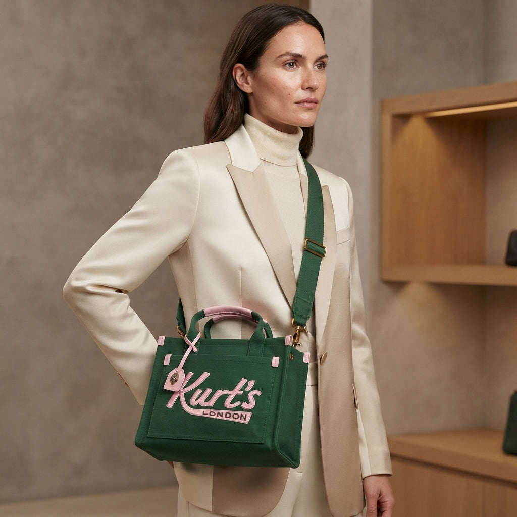 Kurt Geiger Green & Pink Tote Bag