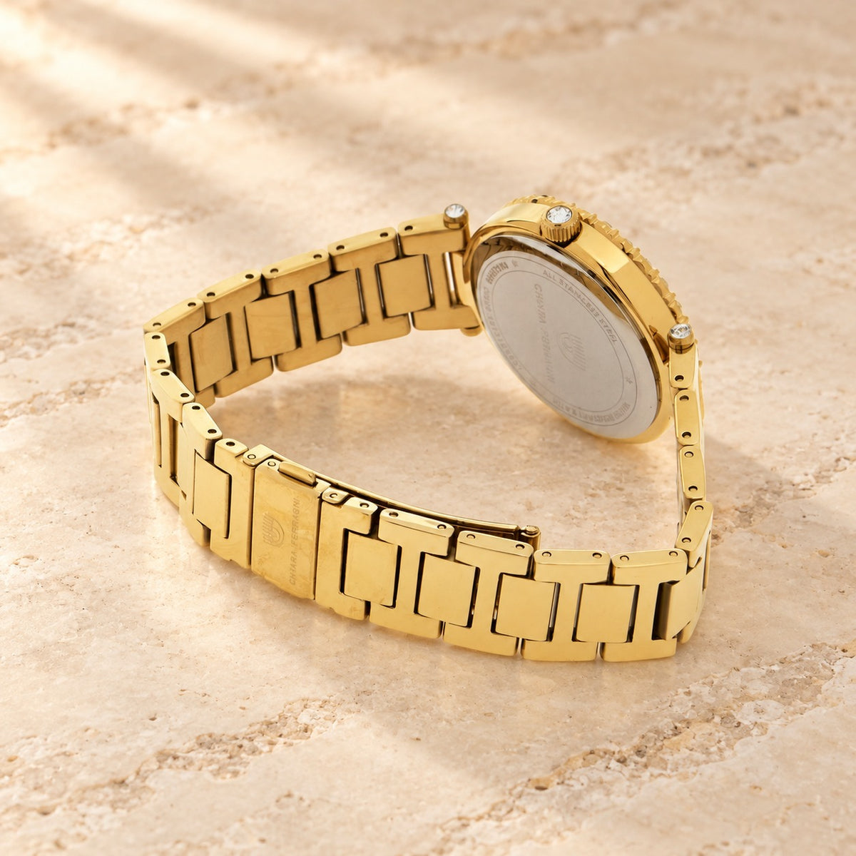 Chiara Ferragni Gold Tone Embellished Analogue Watch