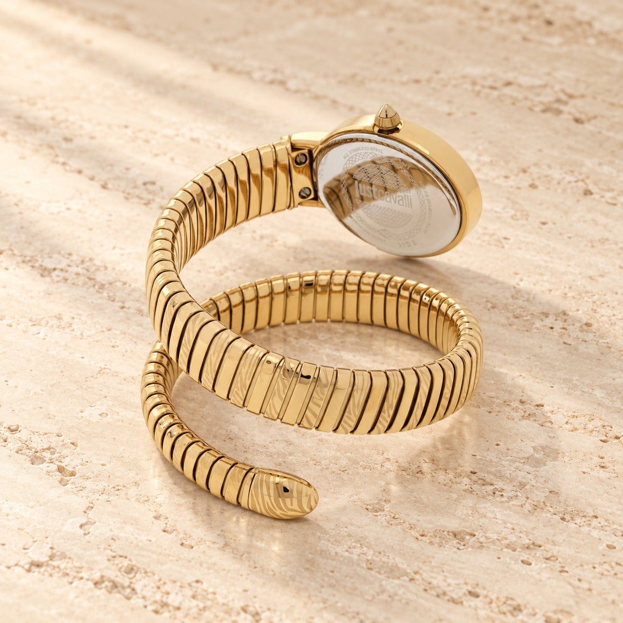 Just Cavalli Snake Wrap Watch, Gold-Tone Turquoise Crystal