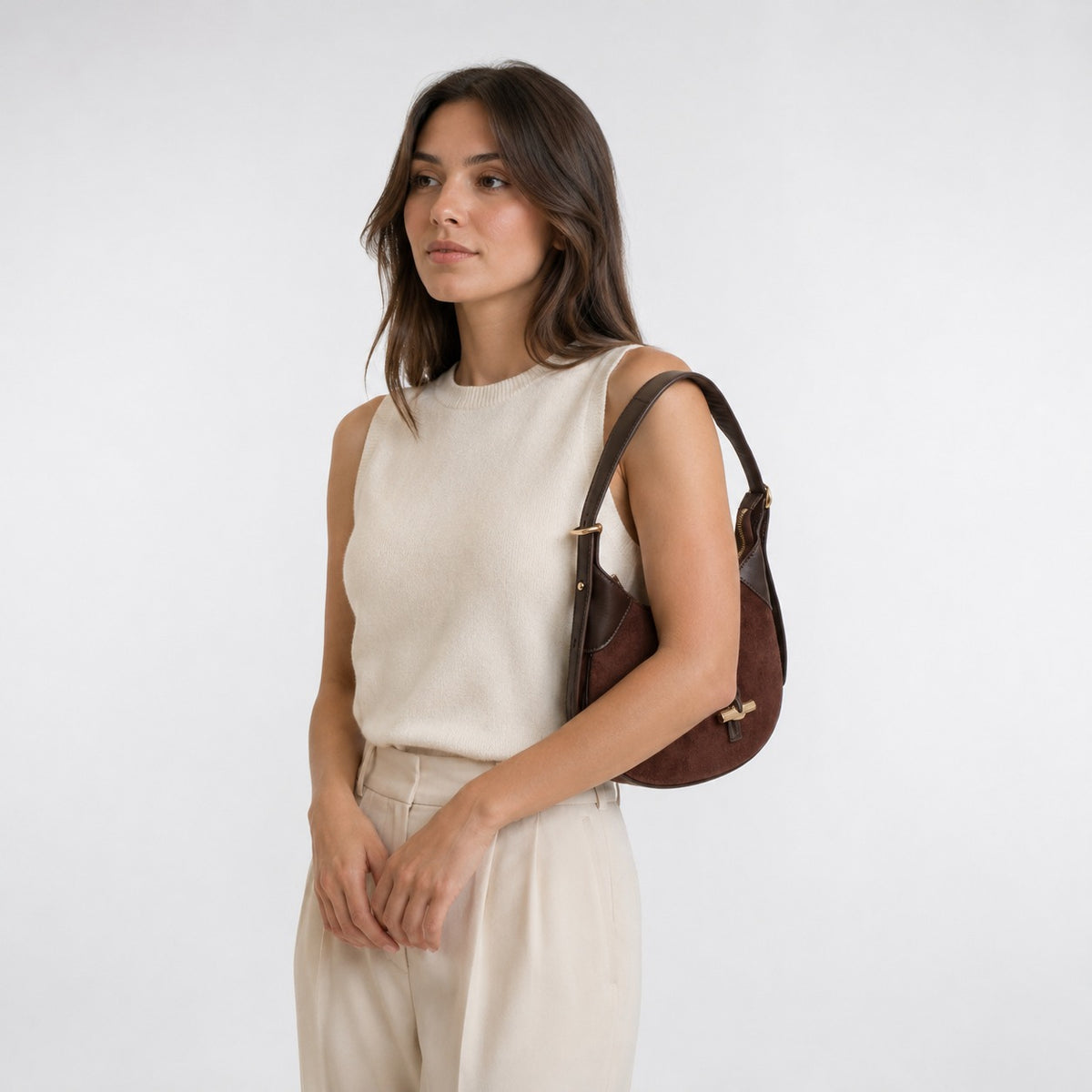 Silver Street London Brown Suede Shoulder Bag