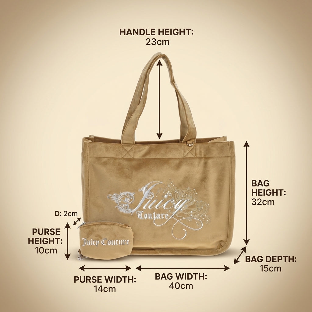 Juicy Couture Beige Frida Shopping Tote With Wallet