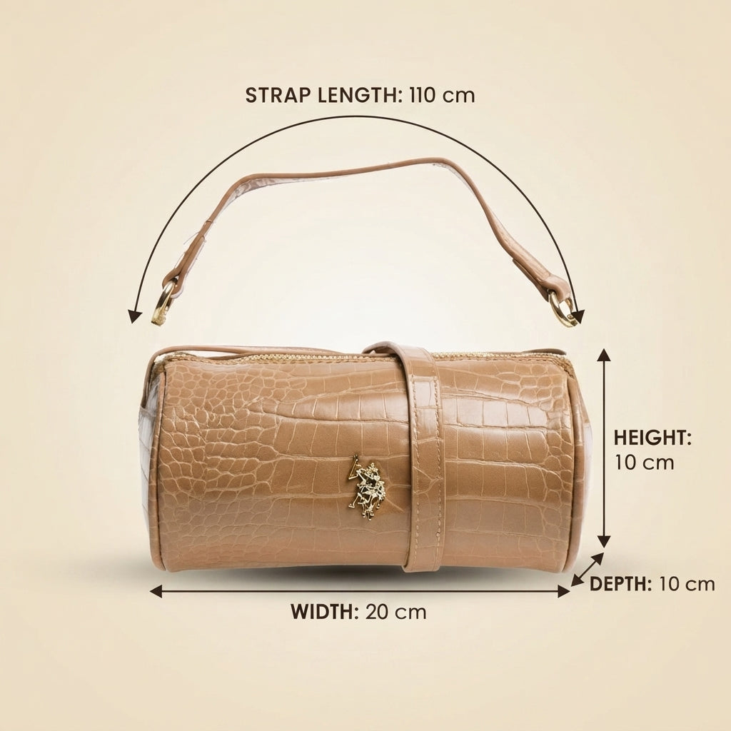 U.S. Polo Assn. Beige Warwickshire Mini Barrel Cross Body Bag