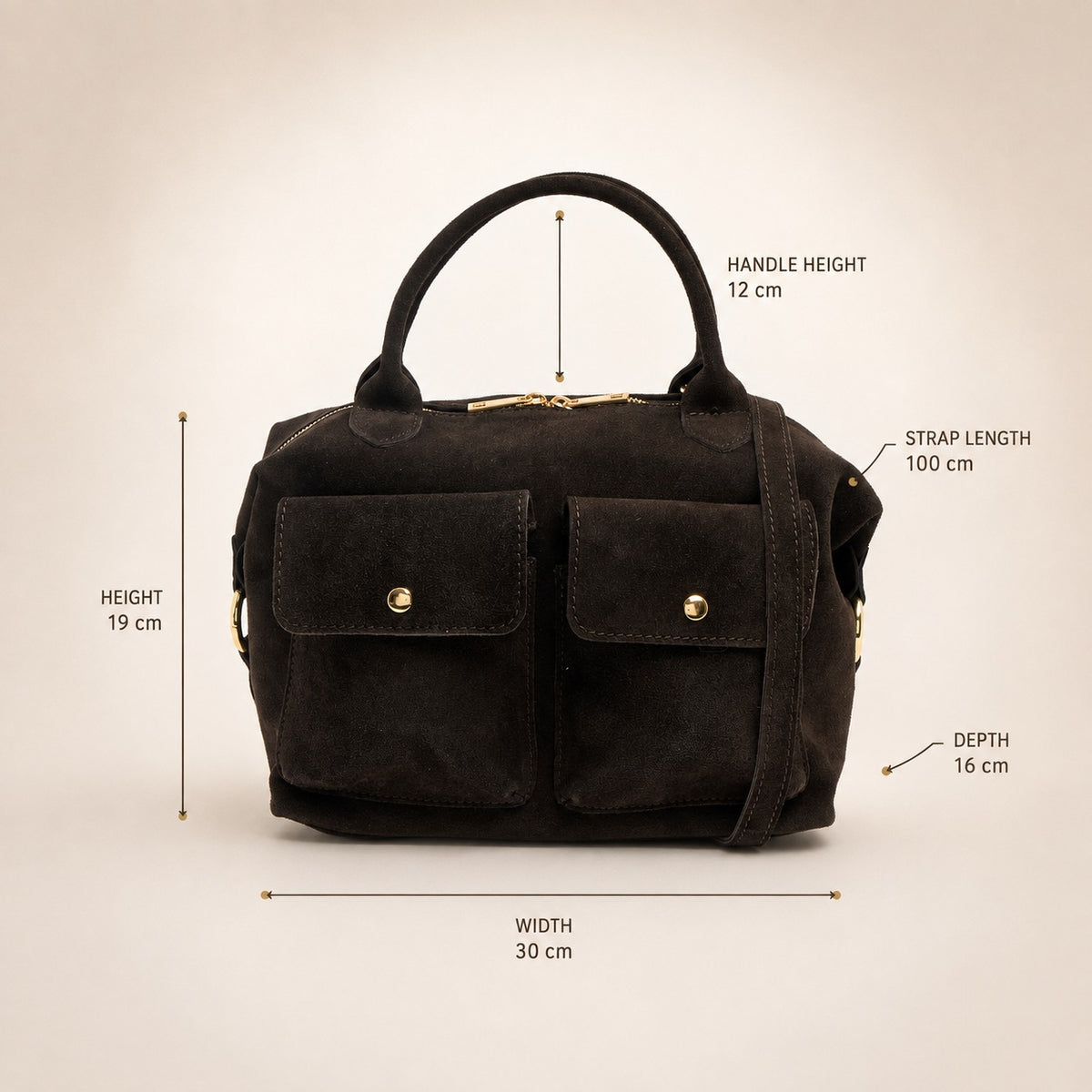 Marlon Brown Suede Handbag
