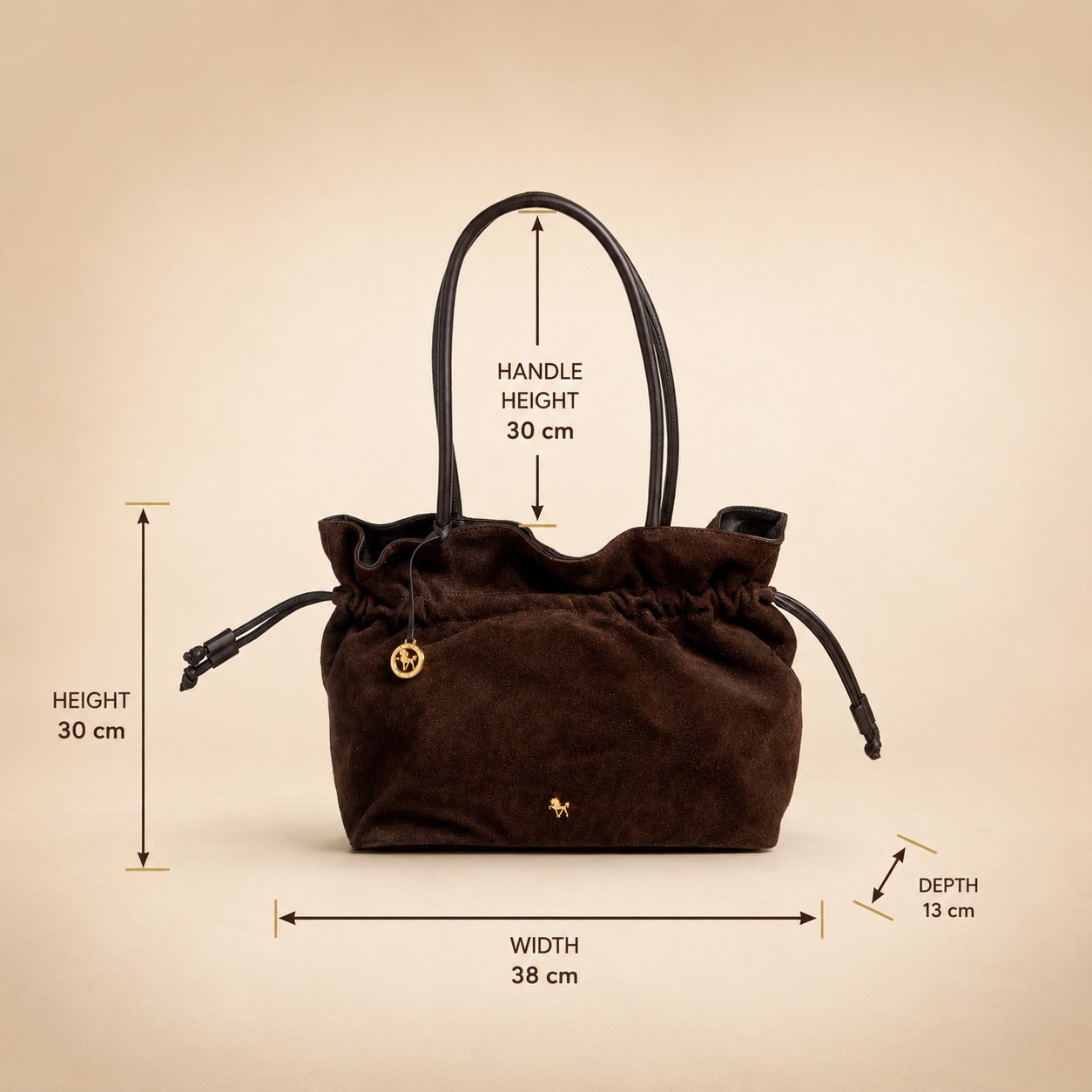 Silviano Chocolate Suede Shoulder Bag