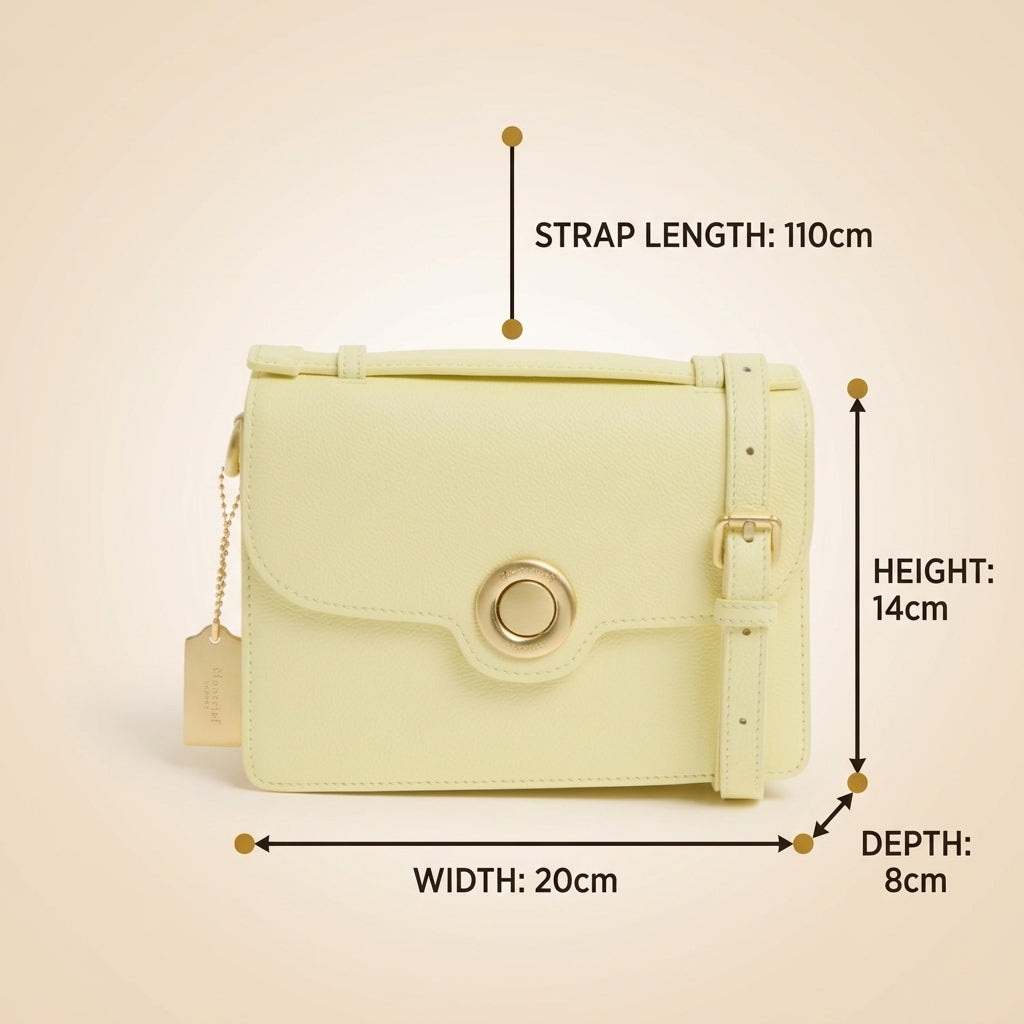 Moncrief Yellow Leather Crossbody Bag