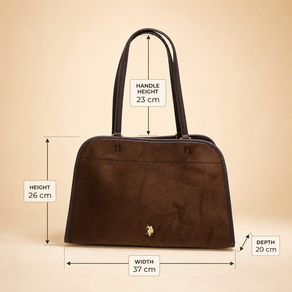 U.S. Polo Assn. Brown Jones Faux Suede Handbag