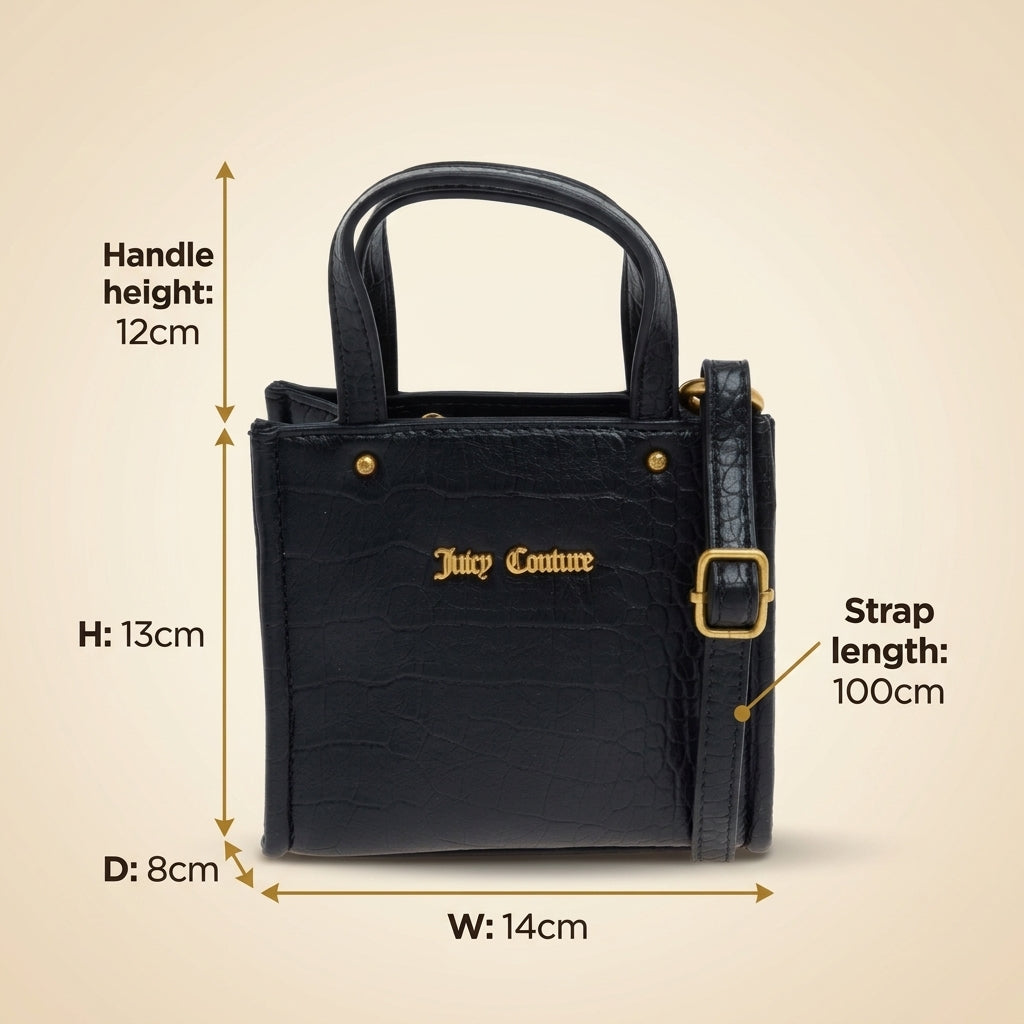 Juicy Couture Black Grace Mini Tote Bag