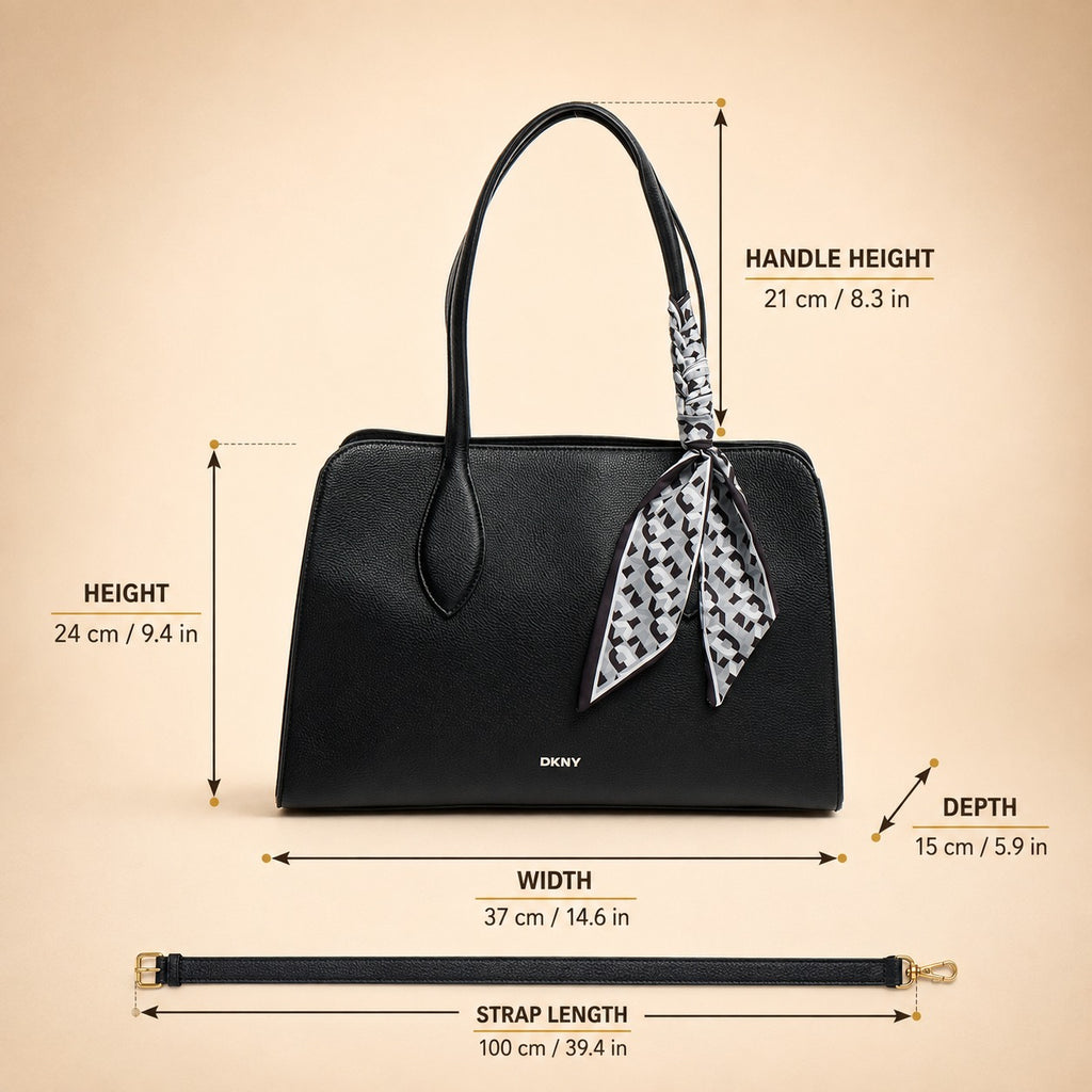 DKNY Black Allison Scarf Detail Handbag