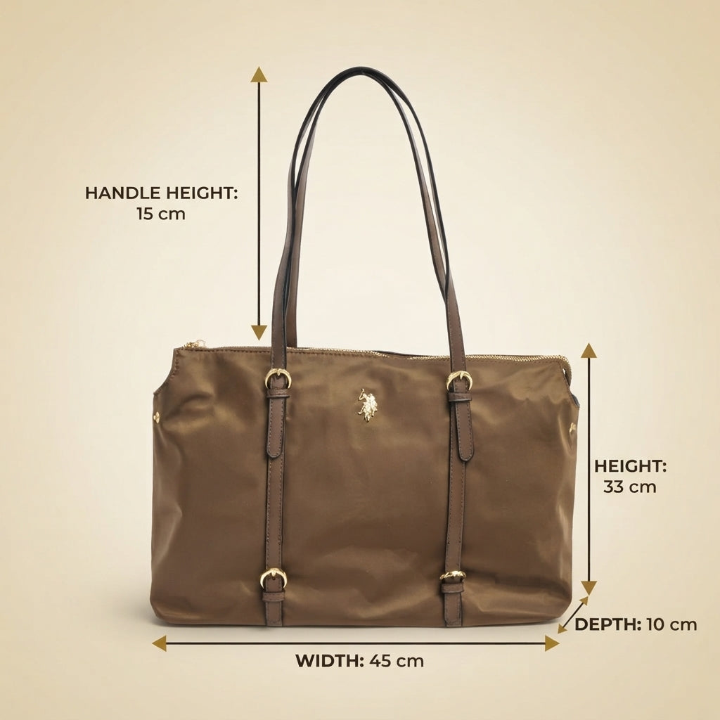 U.S. Polo Assn. Brown Tote Bag