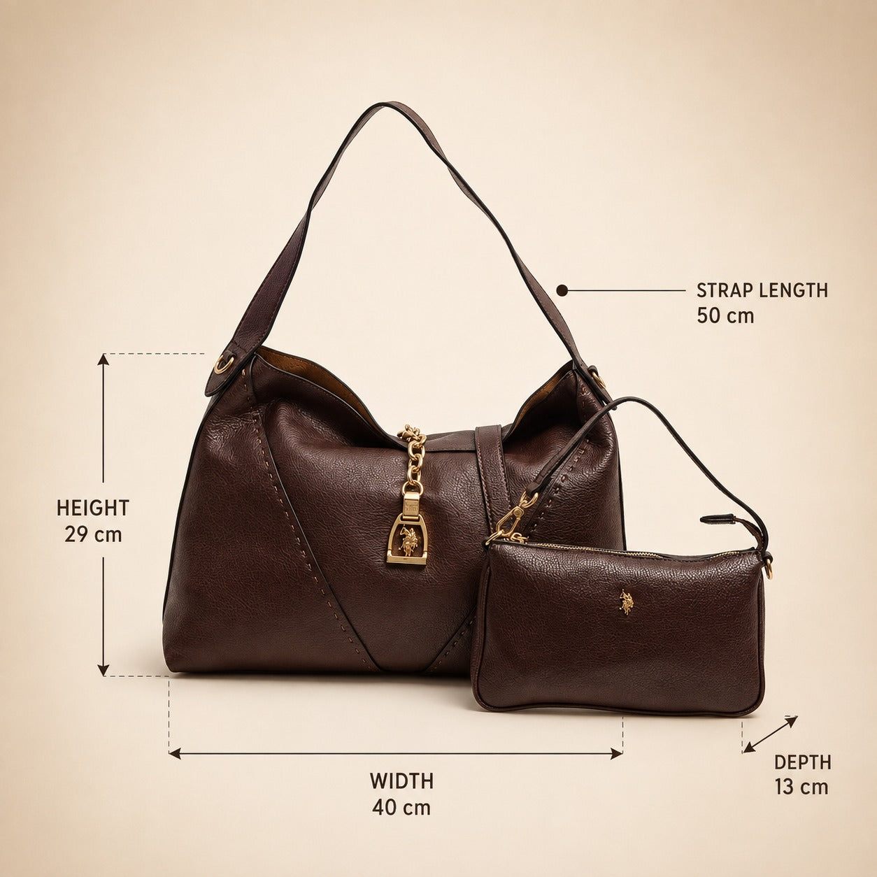 U.S. Polo Assn. Dark Brown Helcho Shoulder Bag