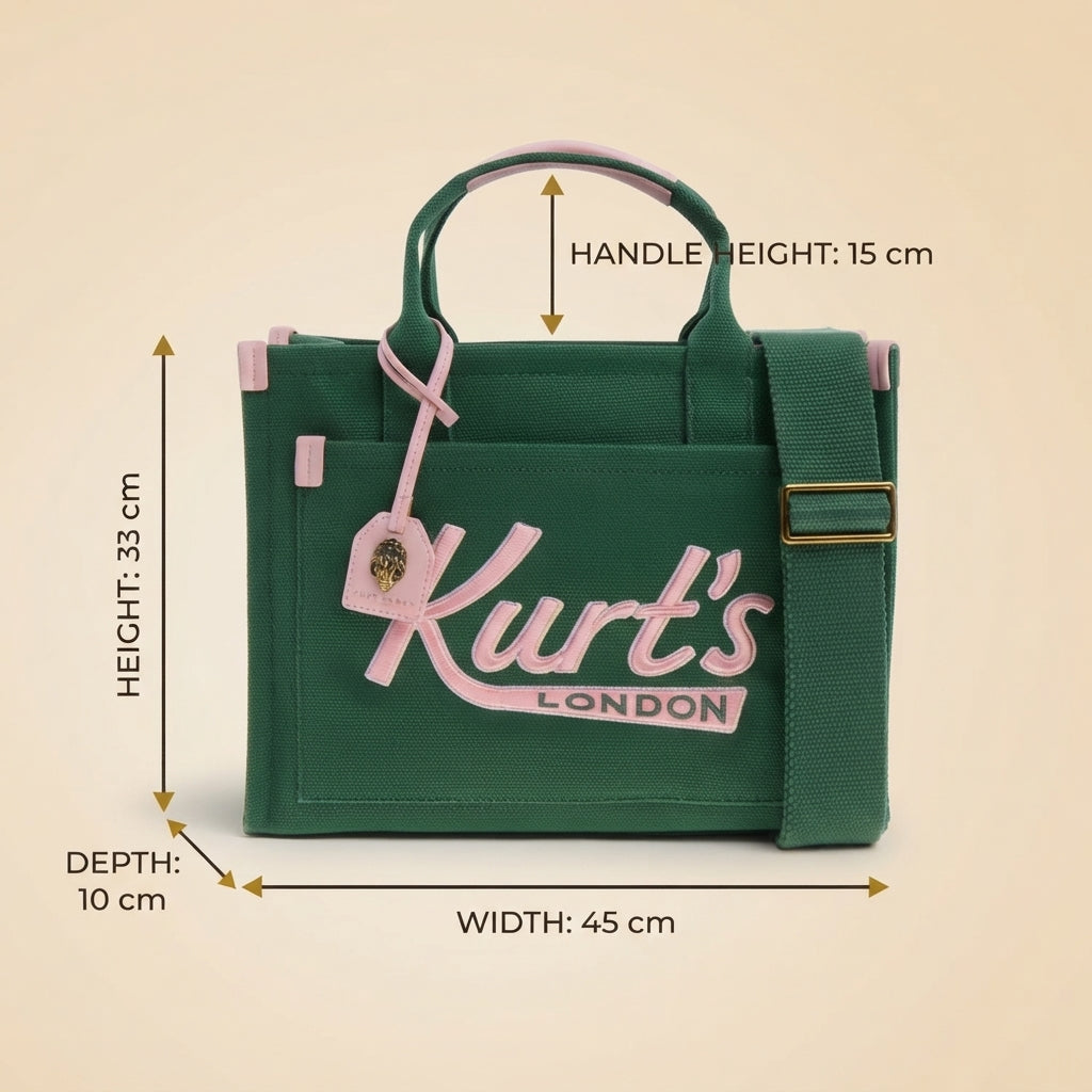 Kurt Geiger Green & Pink Tote Bag