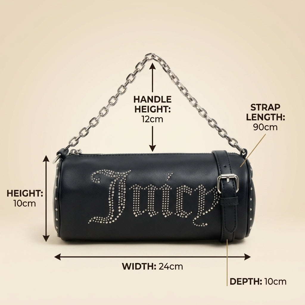 Juicy Couture Black Kimberly Barrel Shoulder Bag