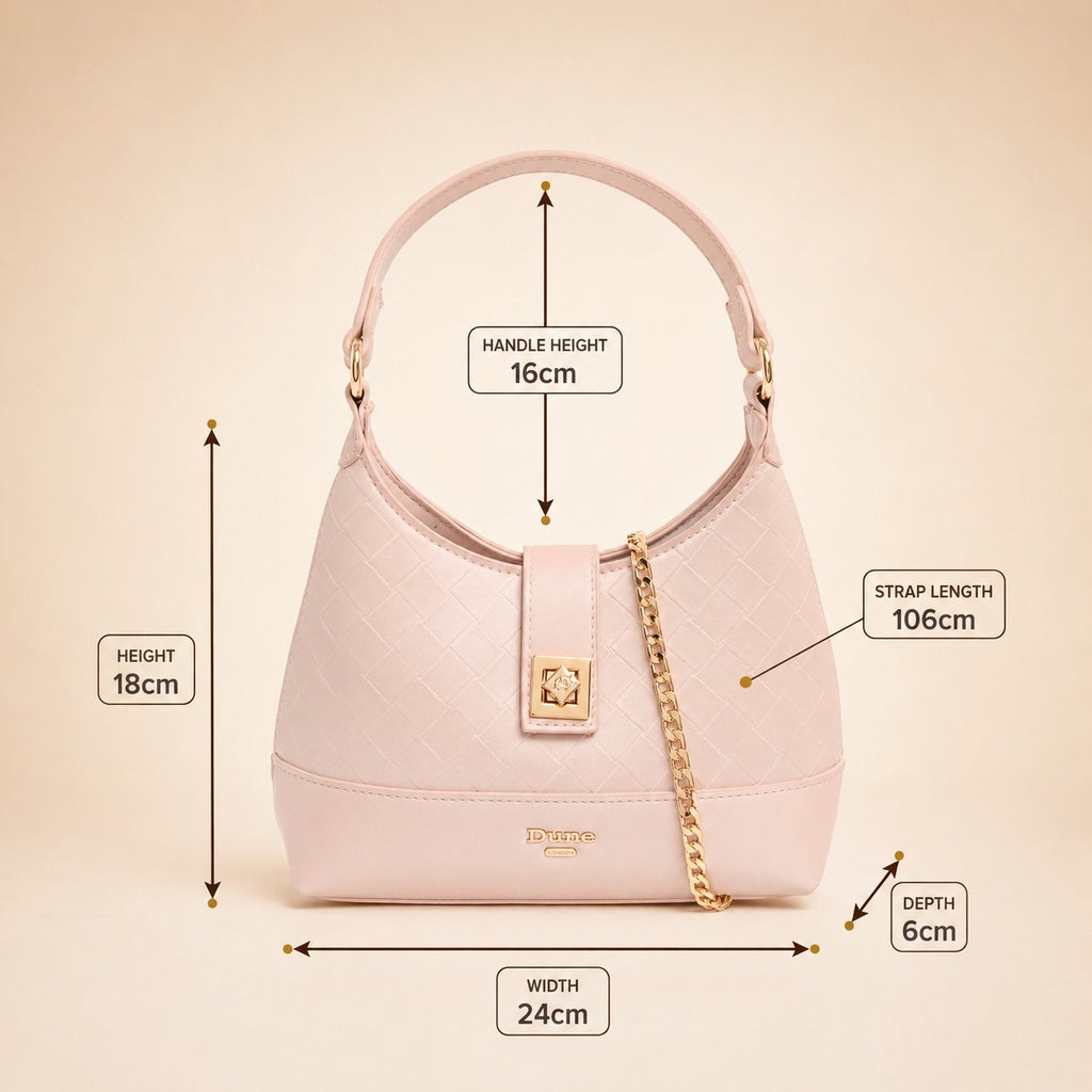 Dune London Pink Diddydoey Shoulder Bag, Gold Chain