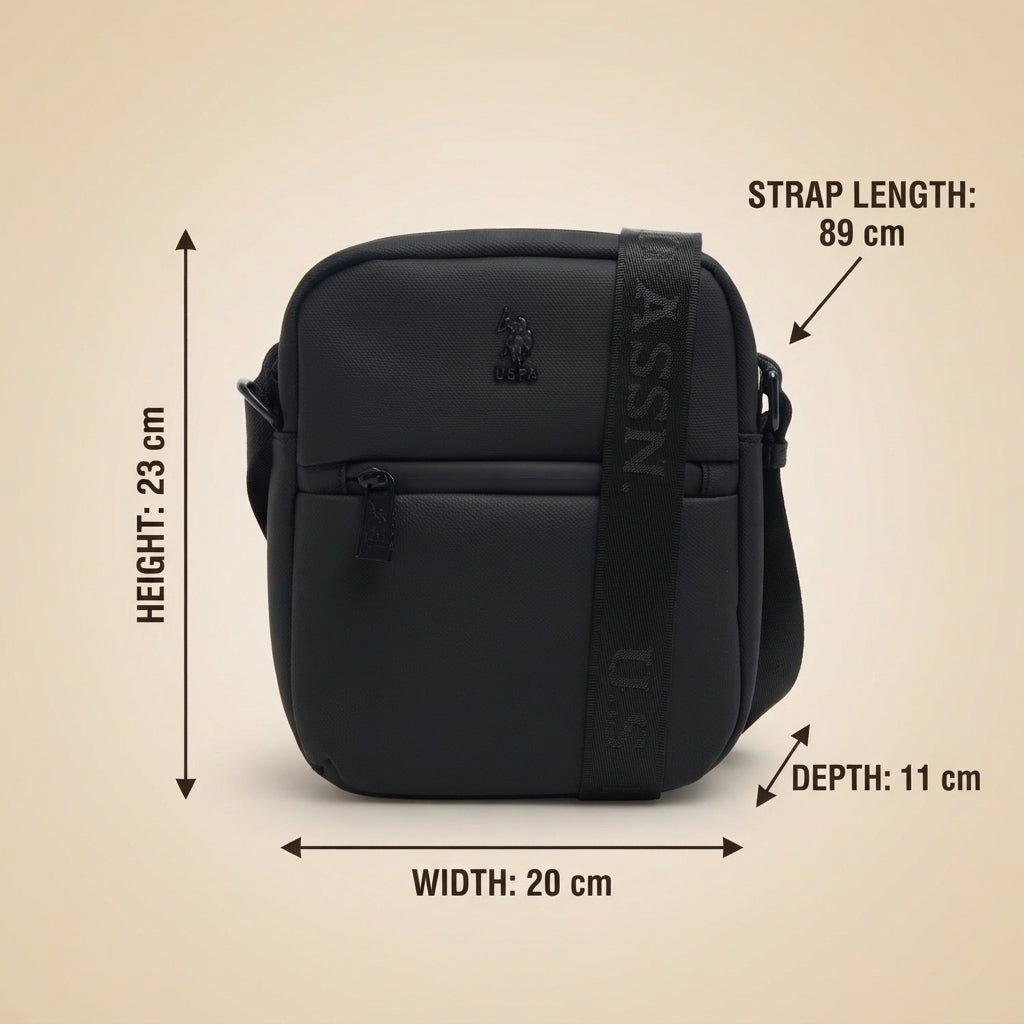 U.S. Polo Assn. Black Boxy Crossbody Bag