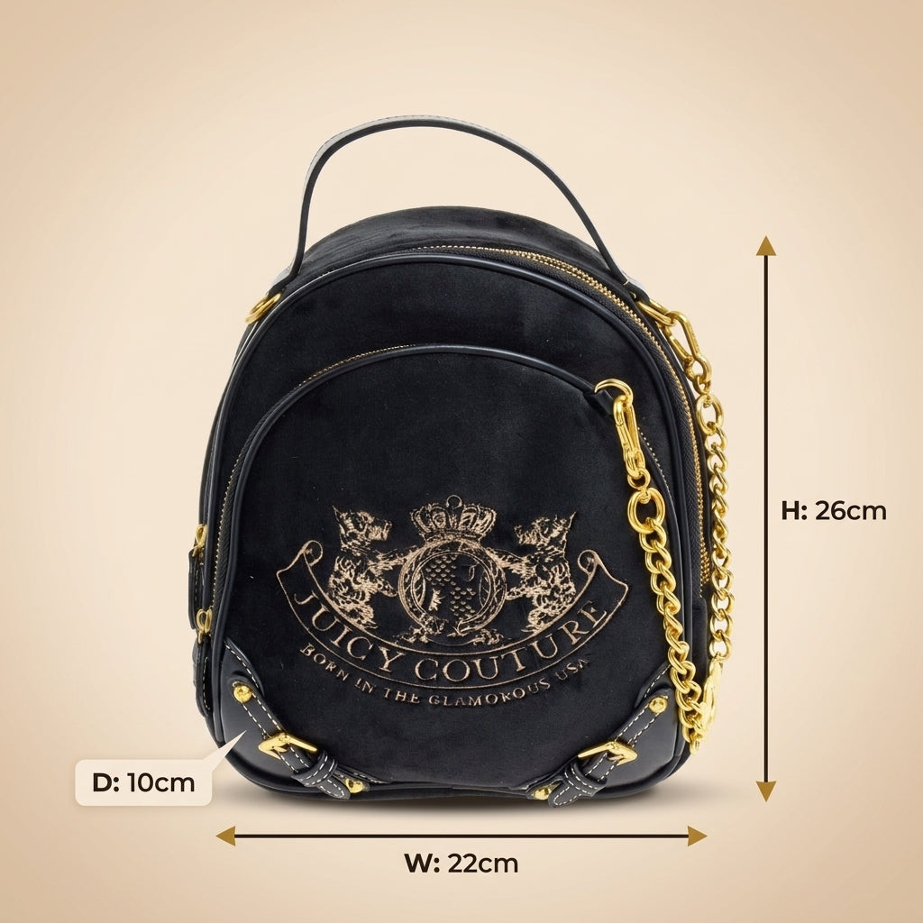 Juicy Couture Black Velour Backpack