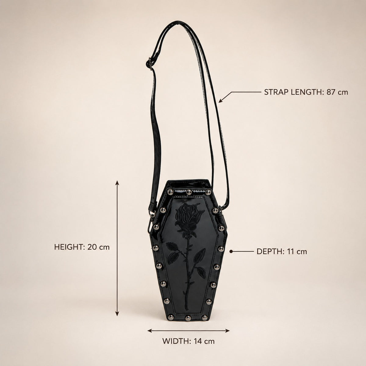 Skinnydip Black Coffin Cross Body Bag