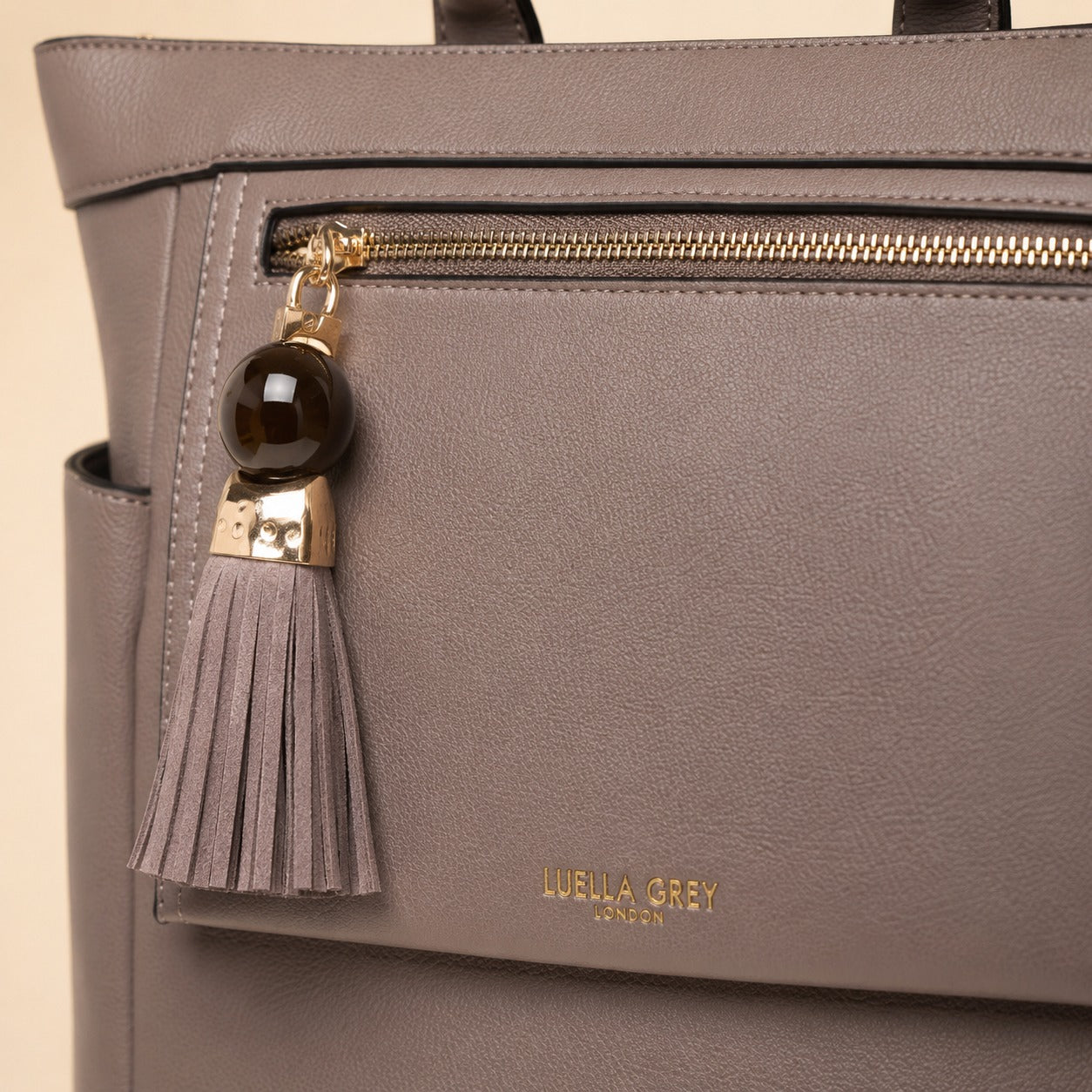 Luella Grey Peat Faux Leather Ophena 15in Laptop Backpack