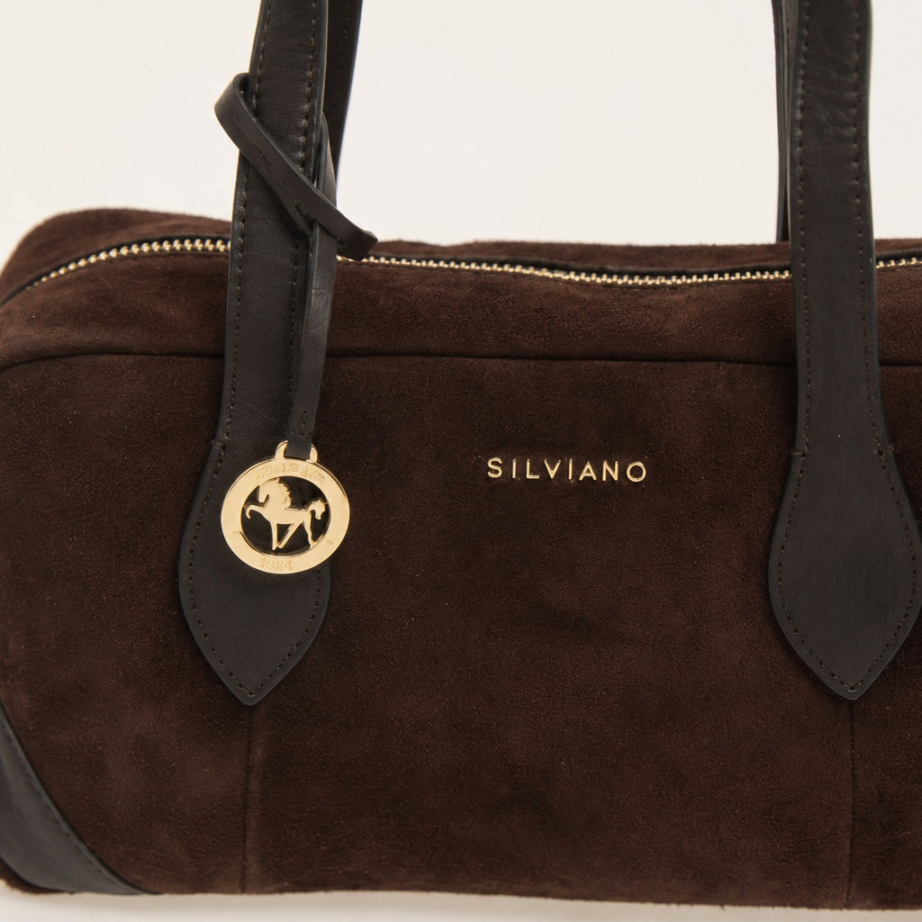 Silviano Brown Suede Shoulder Bag