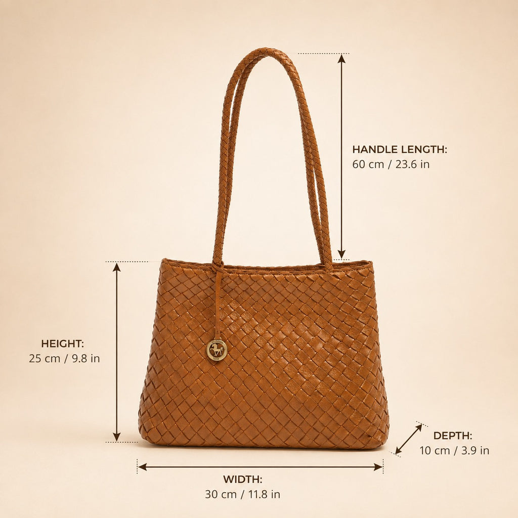 Silviano Brown Woven Shoulder Bag