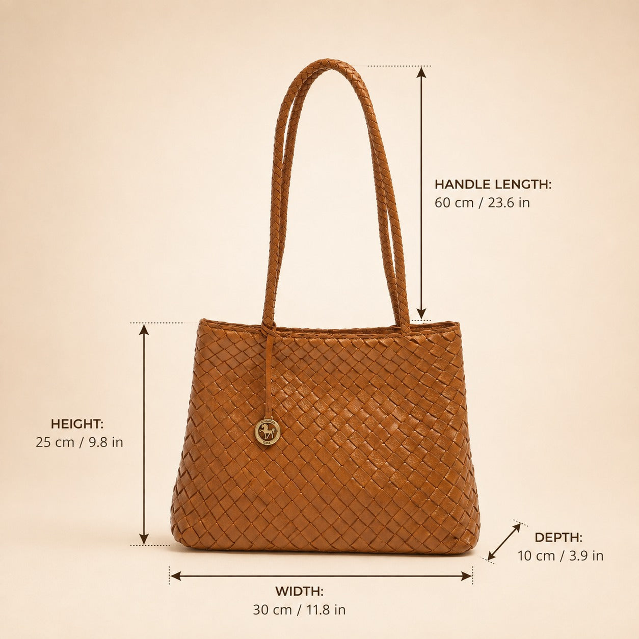 Silviano Brown Woven Shoulder Bag