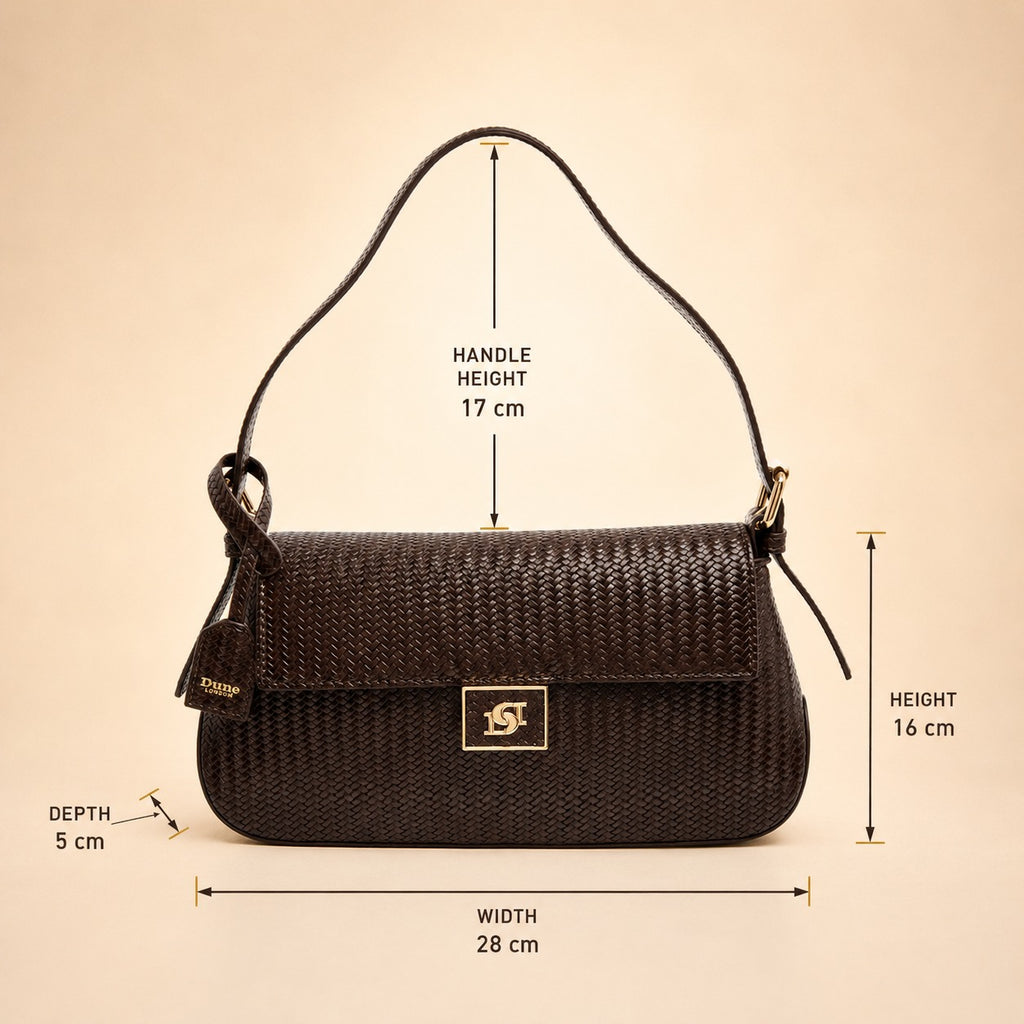 Dune London Brown Weave Shoulder Bag