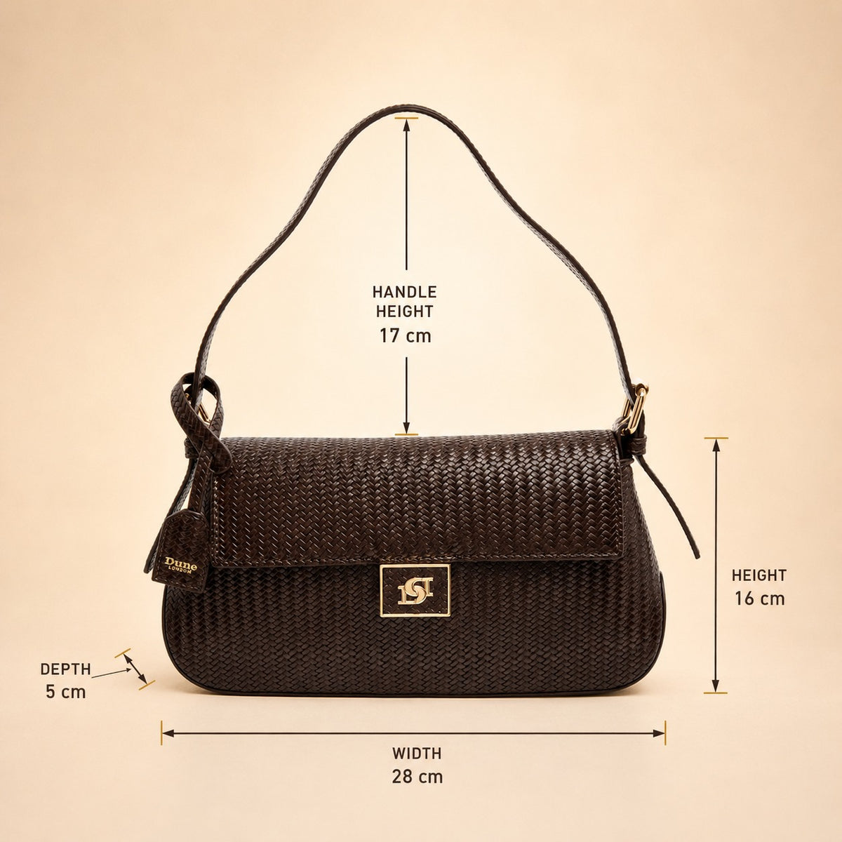 Dune London Brown Weave Shoulder Bag