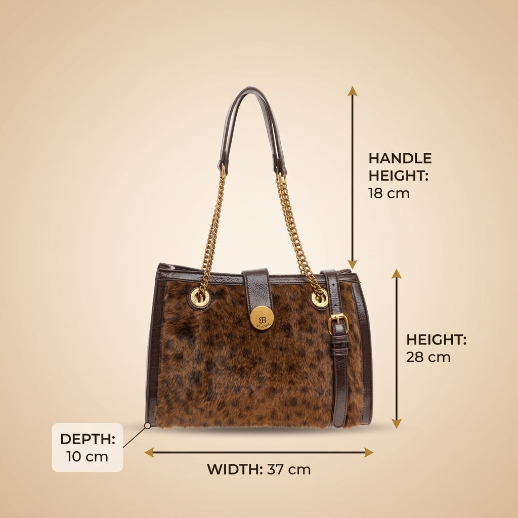 Bessie London Brown Leopard Tote Bag
