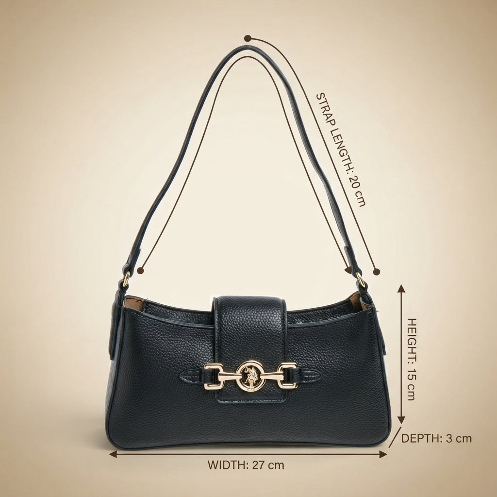 U.S. Polo Assn. Black Ascot Shoulder Bag