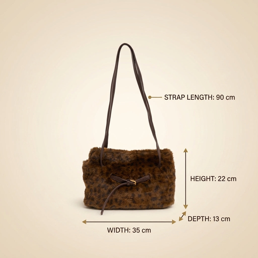Bessie London Brown Leopard Shoulder Bag