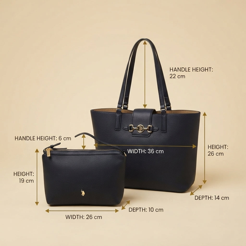 U.S. Polo Assn. Black Ascot Tote Bag With Pouch