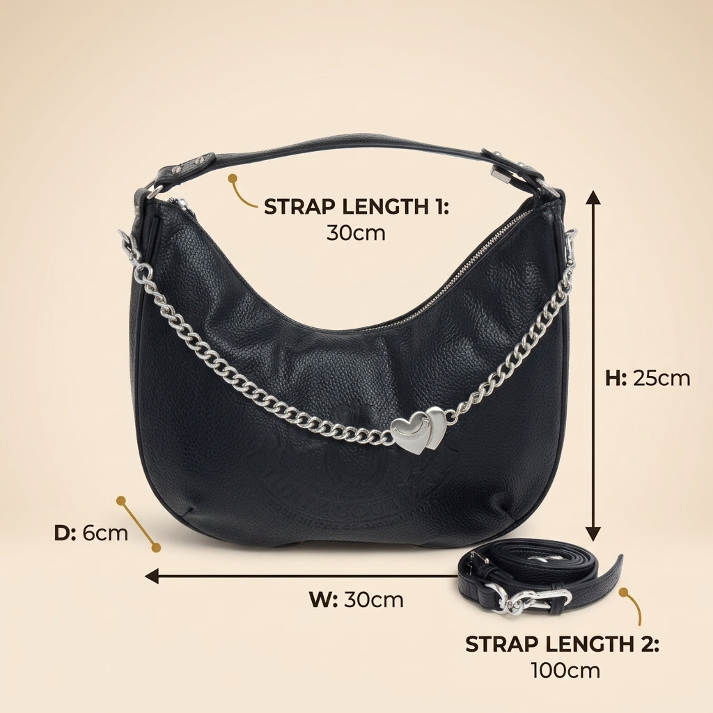 Juicy Couture Black Pebbled Hobo Bag