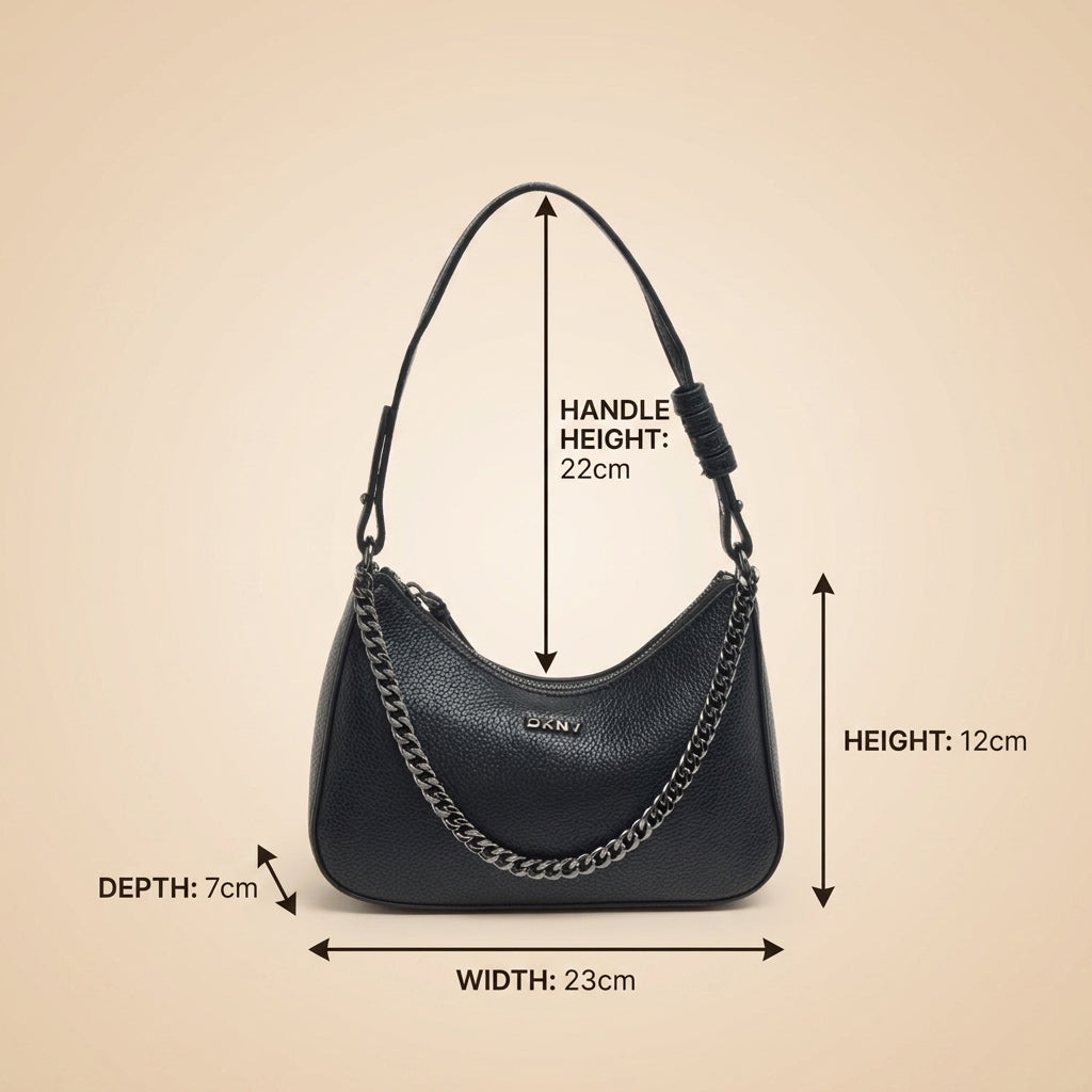 DKNY Black Crescent Shoulder Bag