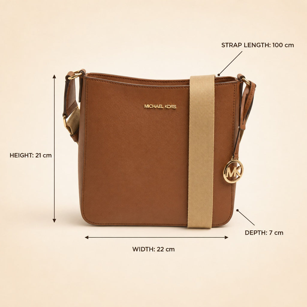 Michael Kors Brown Crossbody Bag, Gold Hardware