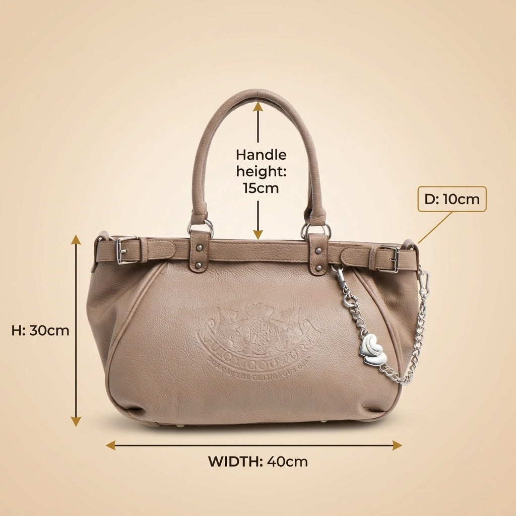 Juicy Couture Beige Brown Twig Tote Bag