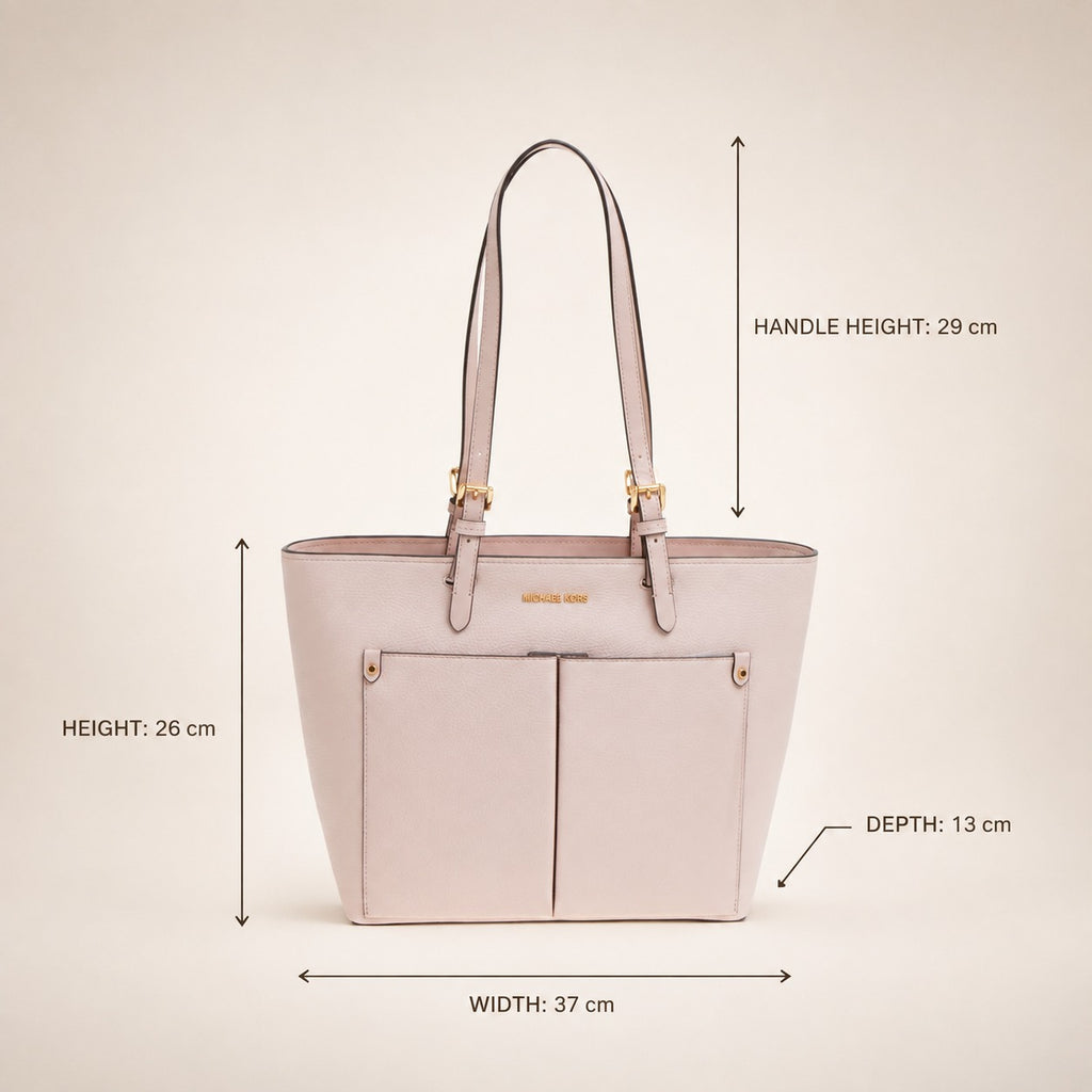 Michael Kors Powder Blush Jet Set Tote Bag, Pebbled Leather