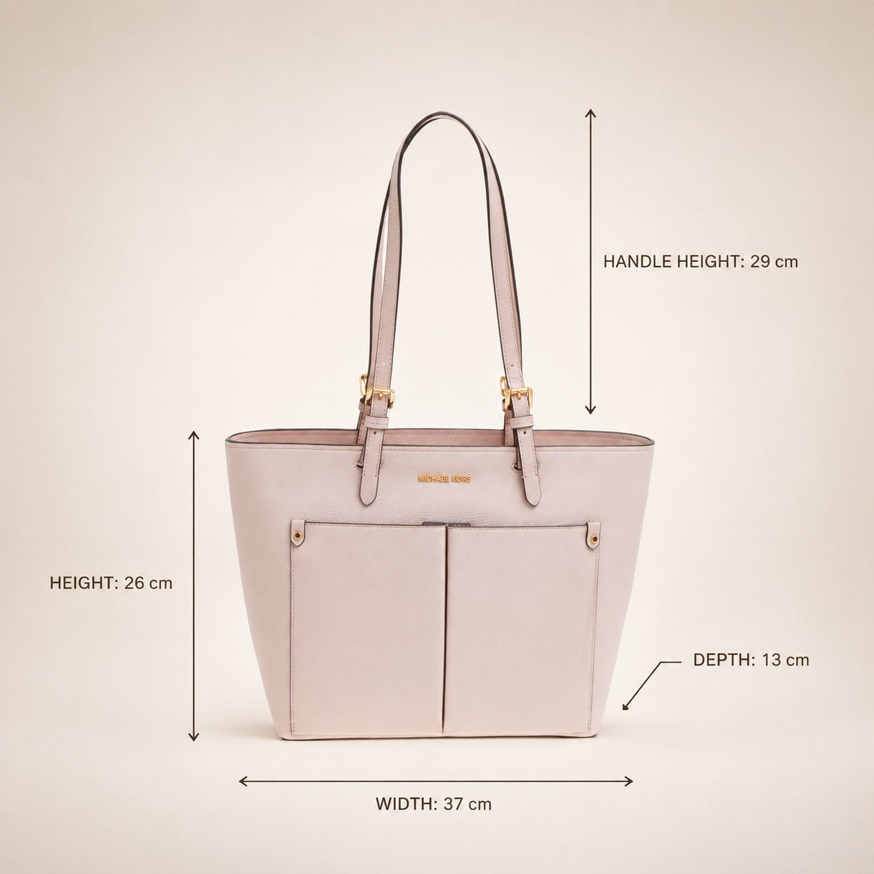Michael Kors Powder Blush Jet Set Tote Bag, Pebbled Leather