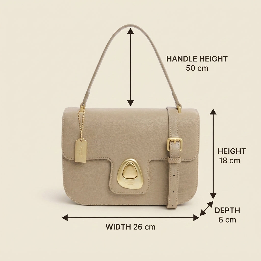 Moncrief Beige Pebble Clasp Crossbody bag