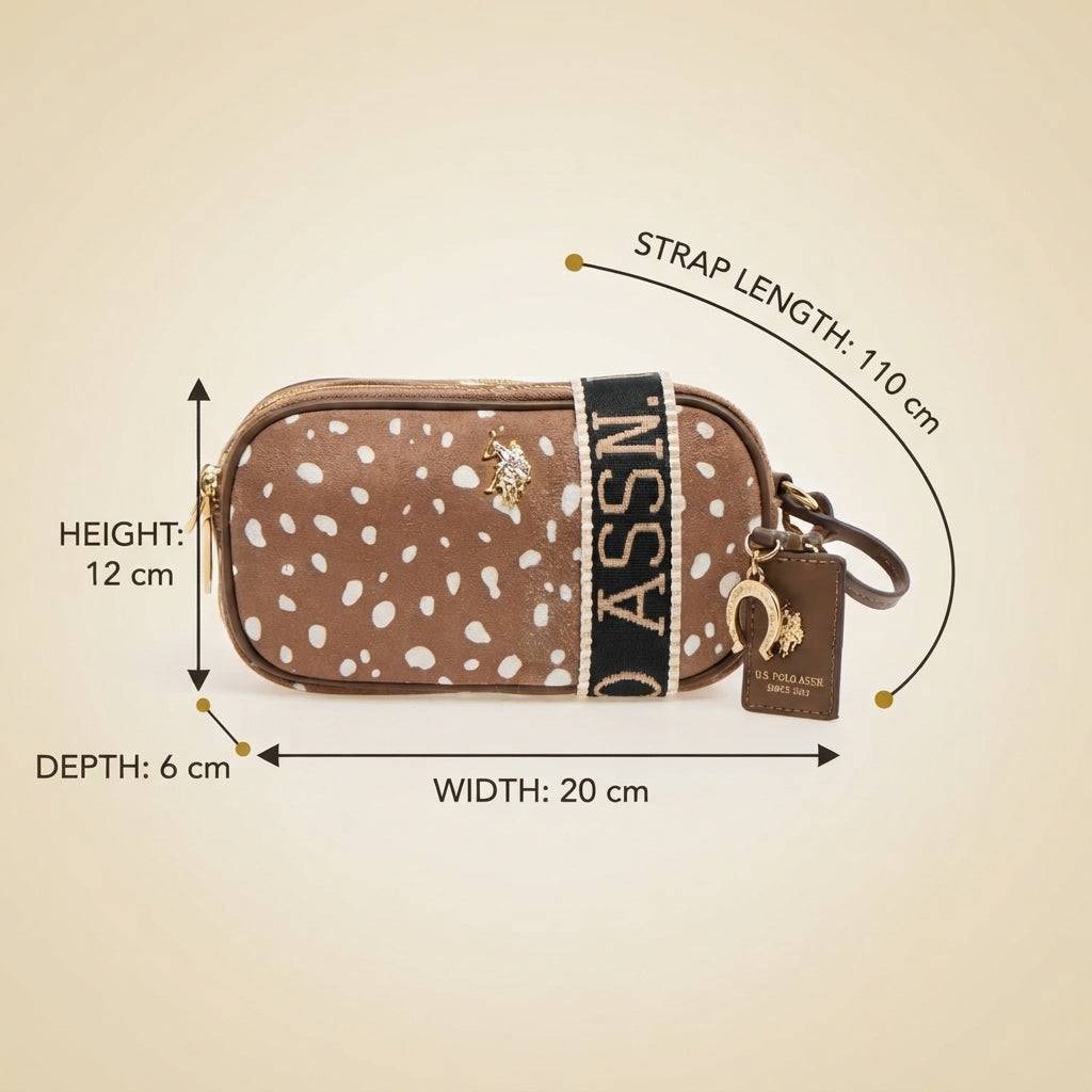 U.S. Polo Assn. Brown Polka Dot Crossbody Bag