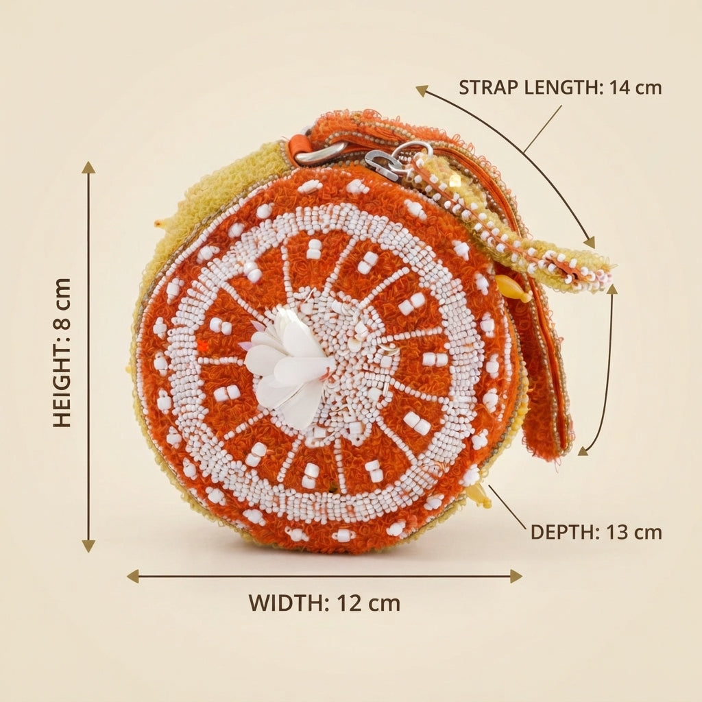 Mirasol Orange Beaded Grab Bag