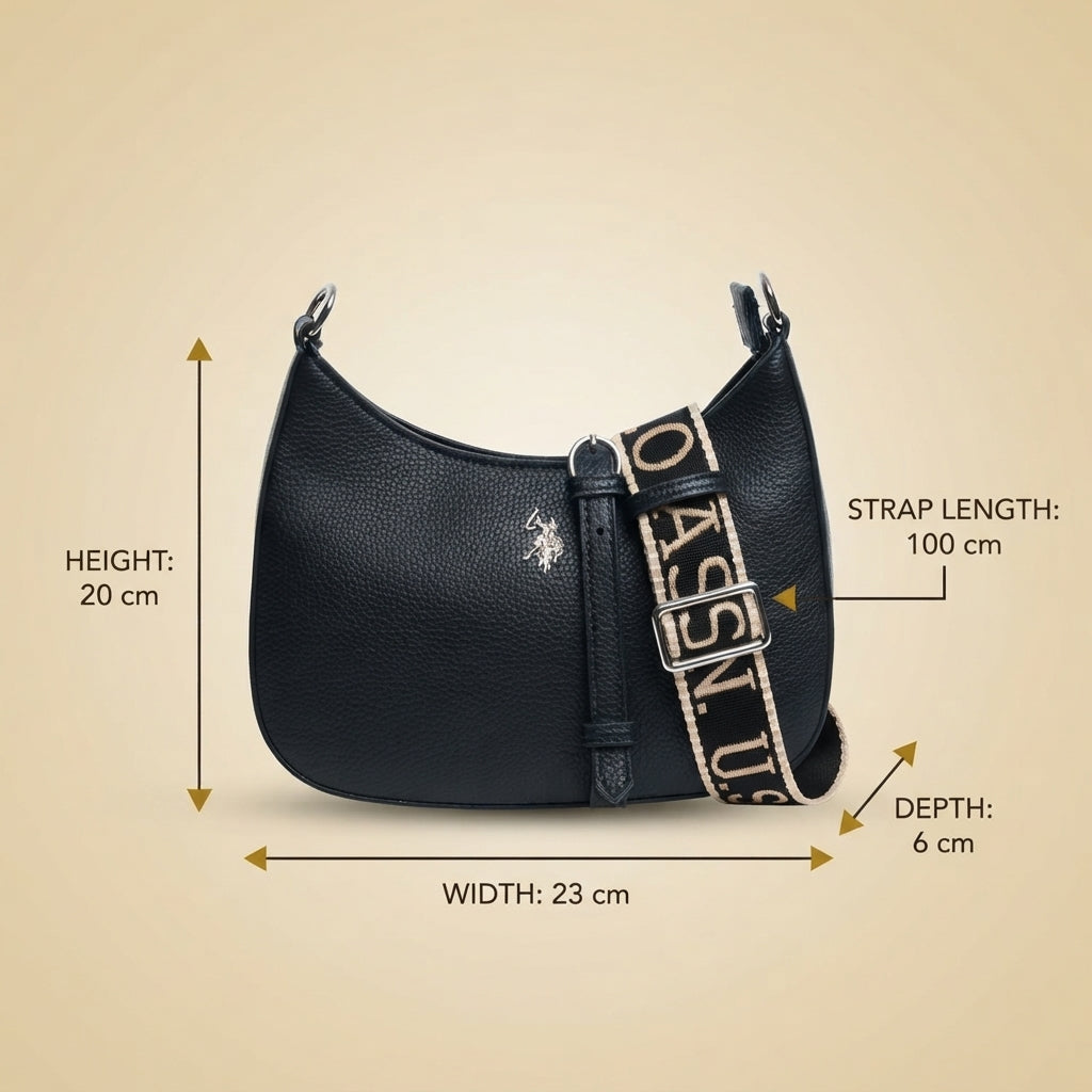 U.S. Polo Assn. Black Mansion Hobo Crossbody Bag