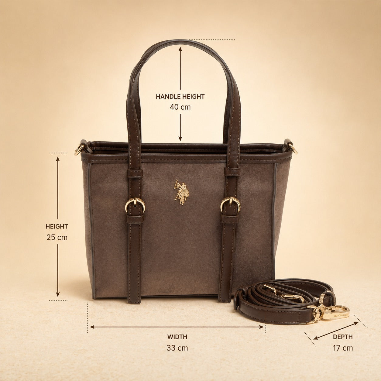 U.S. Polo Assn. Taupe Shoulder Bag