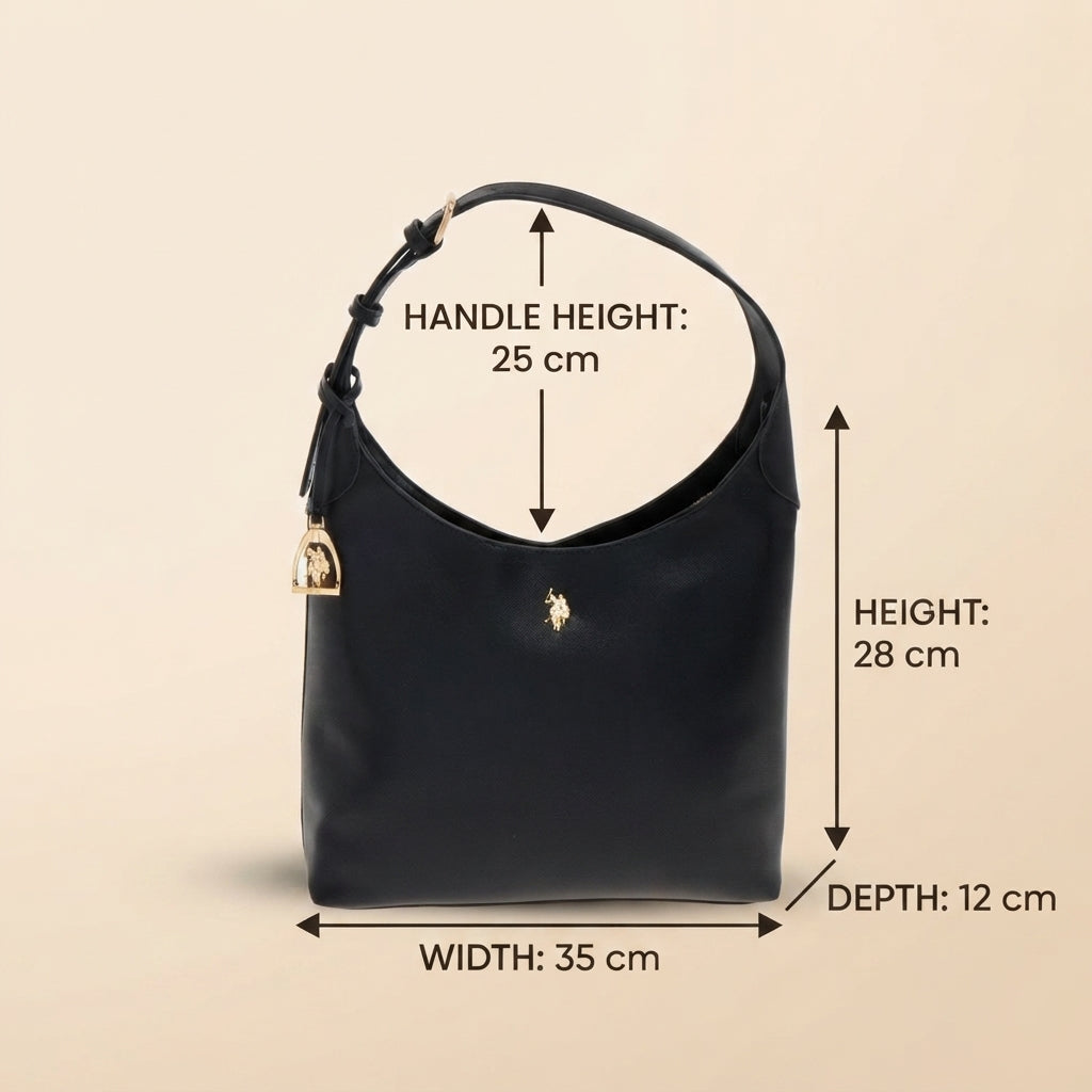 U.S. Polo Assn. Black Jones Hobo Shoulder Bag