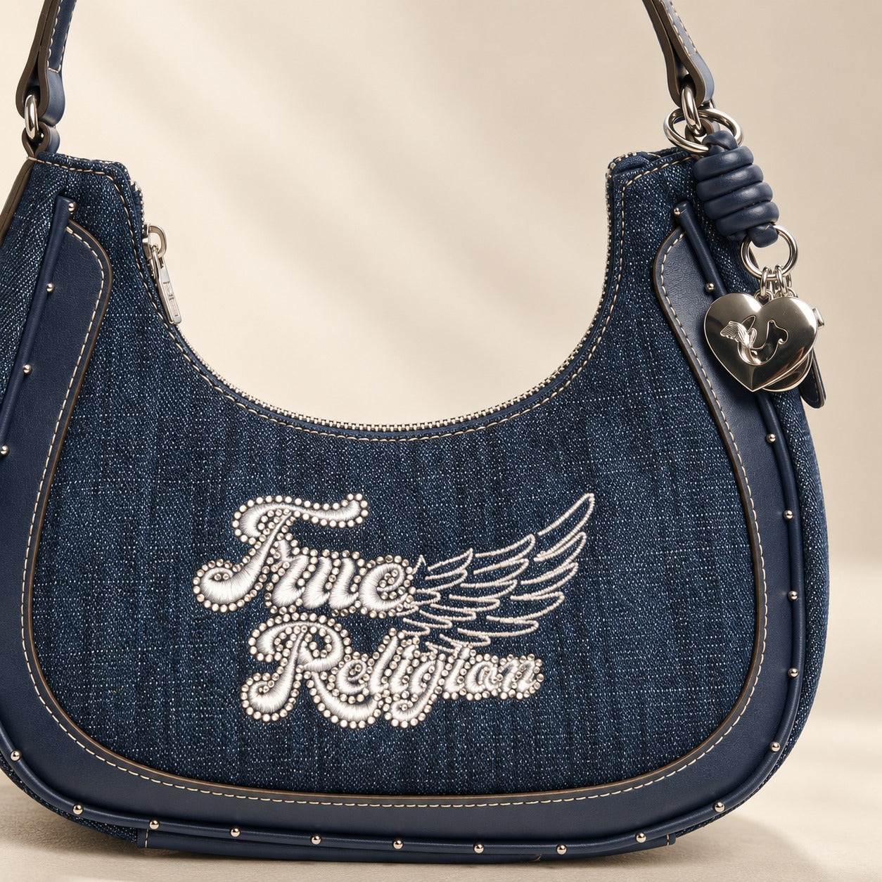 True Religion Blue Denim Shoulder Bag
